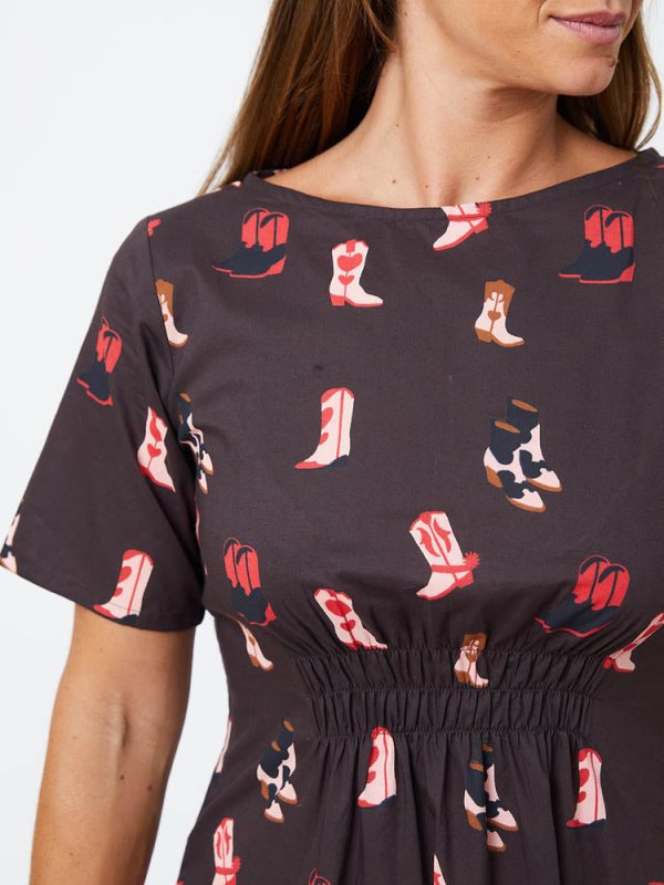 Artsy Traveler Short Sleeve Midi Dress - Two Step Dusk - Image 2