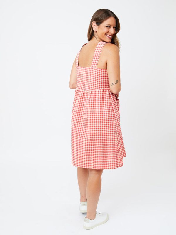 Billie Jumper Dress - Cherry Gingham - Image 6