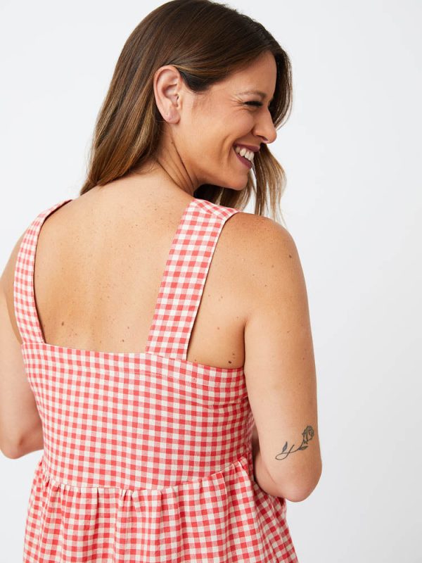 Billie Jumper Dress - Cherry Gingham - Image 7