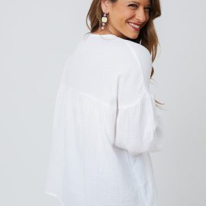 Fiona Blouse - White Gauze - Image 2