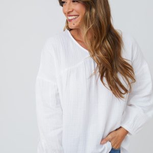Fiona Blouse - White Gauze - Image 5