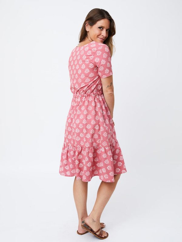 Lydia Dress - Floral Stamp Rose - Image 4