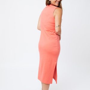 Maggie Mock Neck Dress - Melon Rib Knit - Image 3
