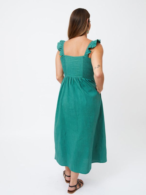 Ruffle Strap Dress - Everglade - Image 4