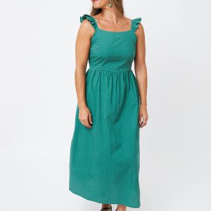 Ruffle Strap Dress - Everglade - Image 5