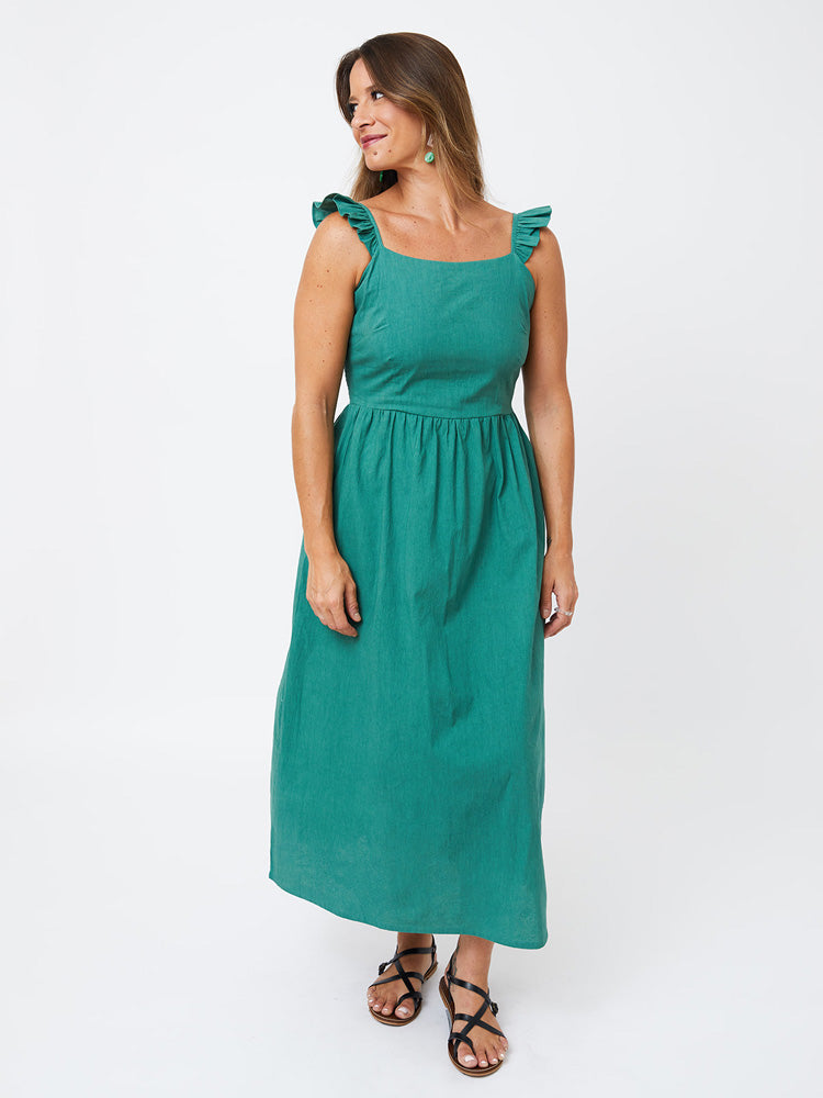 Ruffle Strap Dress - Everglade - Image 5