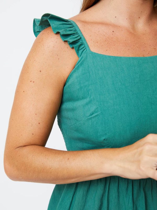 Ruffle Strap Dress - Everglade - Image 2