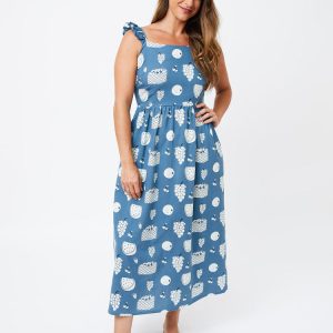 Ruffle Strap Dress - Fruity Blue - Image 4