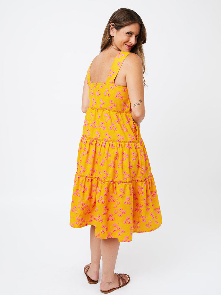 Willa Tiered Dress - Floral Trio Marmalade - Image 5