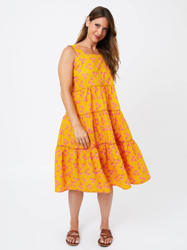 Willa Tiered Dress - Floral Trio Marmalade - Image 3