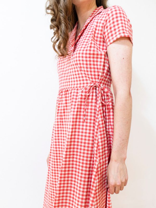 Annie Wrap Dress - Cherry Gingham - Image 7