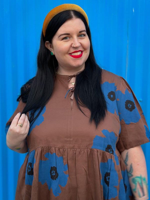 Adelaide Tiered Plus Size Mini Dress - Dark Oak - Image 9