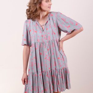 Adelaide Tiered Mini Dress - Botanical Slate - Image 4