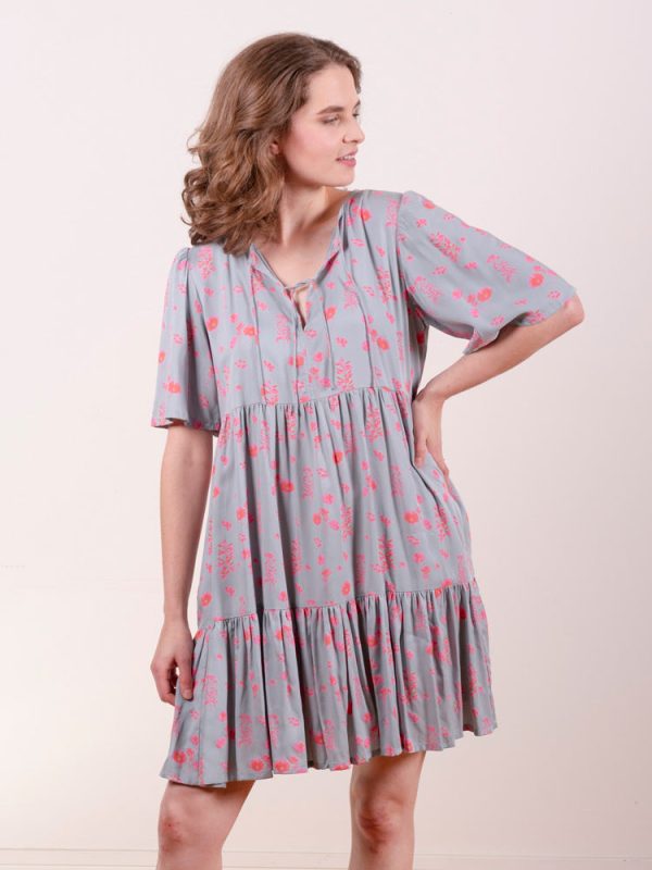 Adelaide Tiered Mini Dress - Botanical Slate - Image 4