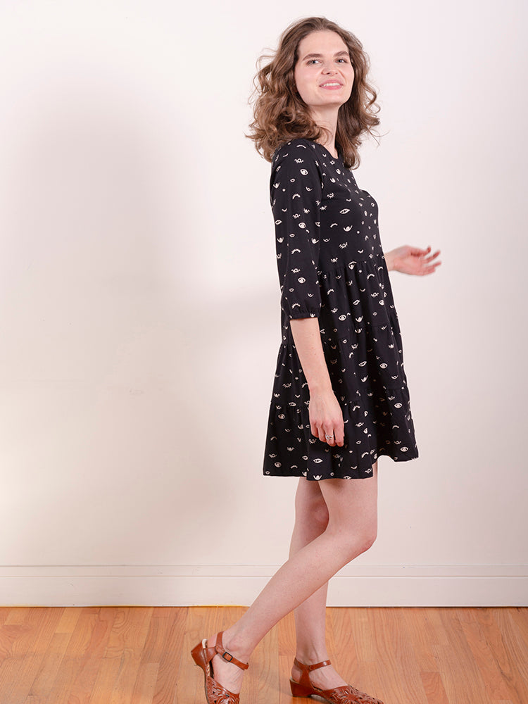 Bellini Long Sleeve Dress - Onyx Eyes - Image 1