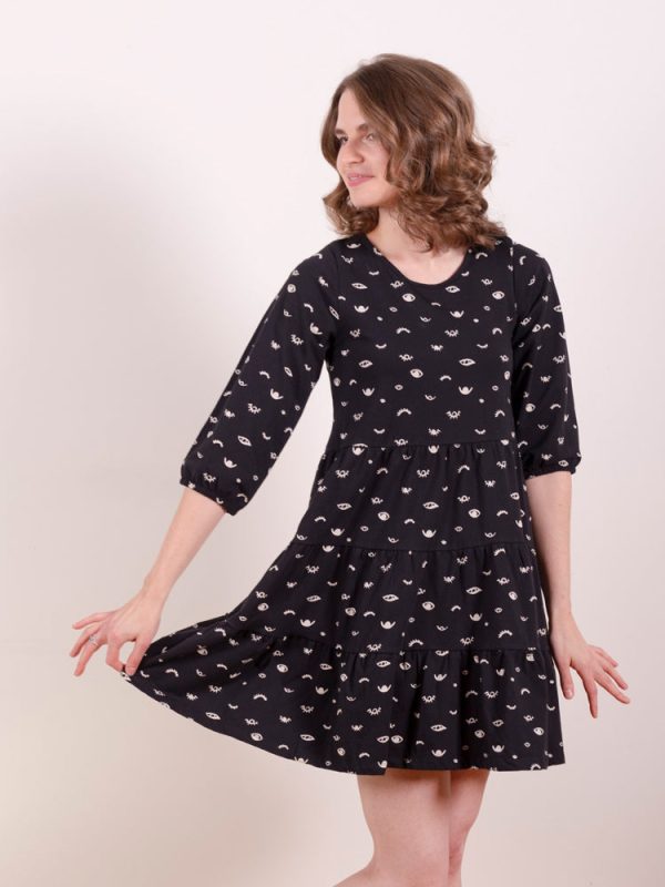 Bellini Long Sleeve Dress - Onyx Eyes - Image 2