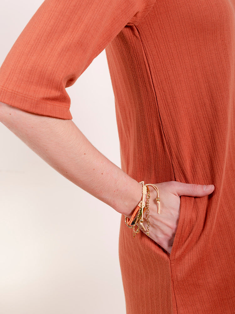 Eve Dress - Sandstone Rib Knit - Image 2