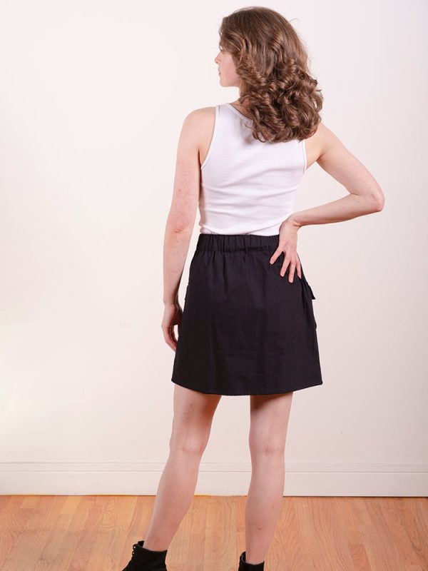 Pocket Skirt - Black Denim - Image 2