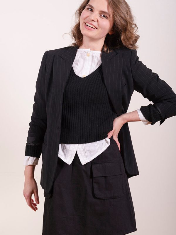 Pocket Skirt - Black Denim - Image 4