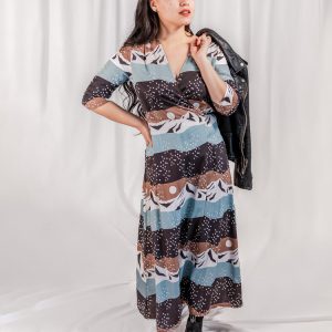Aditi Wrap Dress - Mountain Stripe - Image 2