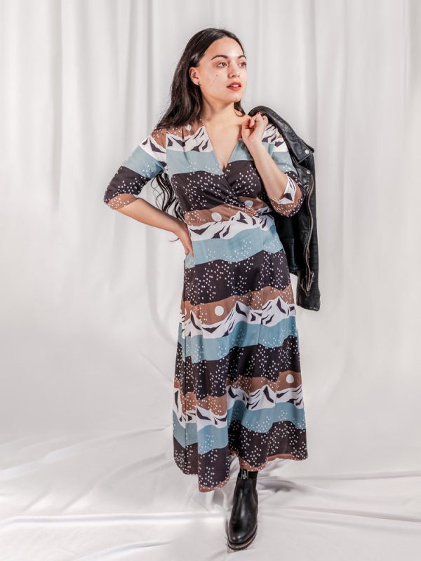Aditi Wrap Dress - Mountain Stripe - Image 2