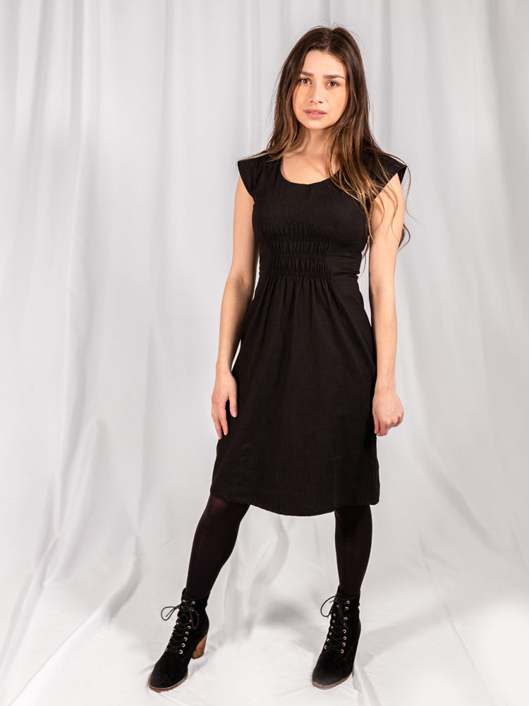 Artsy Traveler Dress - Black Denim - Image 1