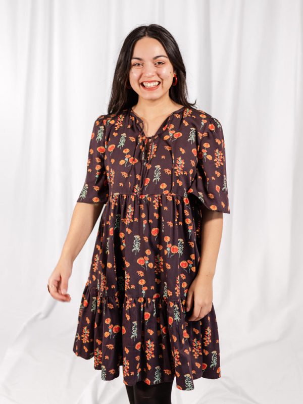 Adelaide Tiered Mini Dress - Botanical Dusk - Image 3