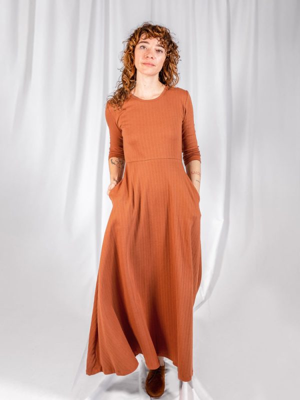 Mumbai Maxi Dress  - Sandstone Rib Knit - Image 7