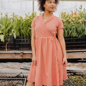 Annie Wrap Dress - Cherry Gingham - Image 1