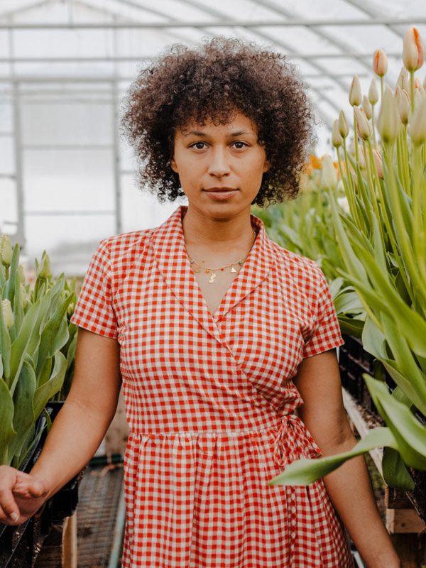Annie Wrap Dress - Cherry Gingham - Image 3