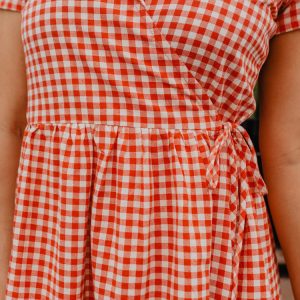 Annie Wrap Dress - Cherry Gingham - Image 2