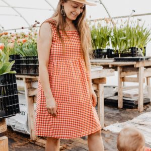 Billie Jumper Dress - Cherry Gingham - Image 1