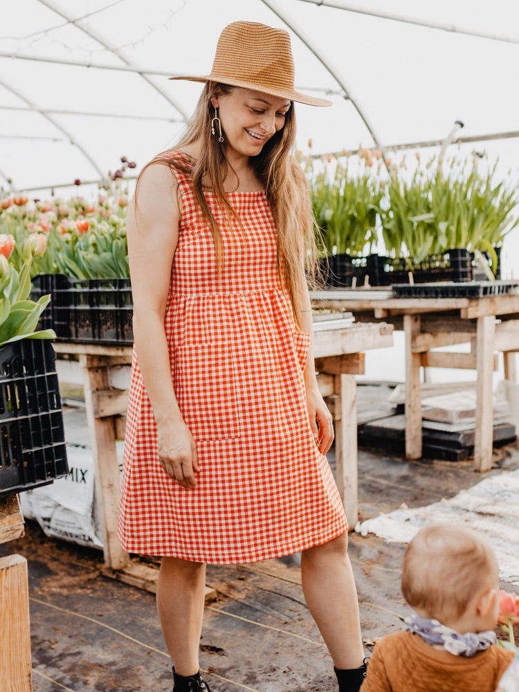 Billie Jumper Dress - Cherry Gingham - Image 1