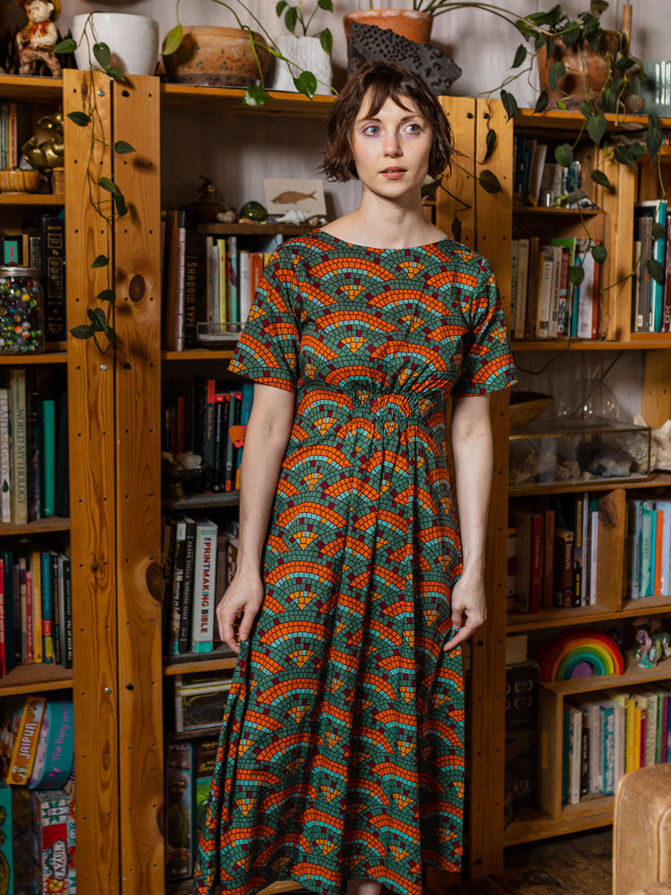 Artsy Traveler Midi Dress - Mosaic Fan - Image 1