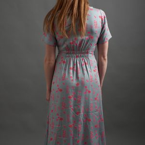 Artsy Traveler Short Sleeve Midi Dress - Botanical Slate - Image 3