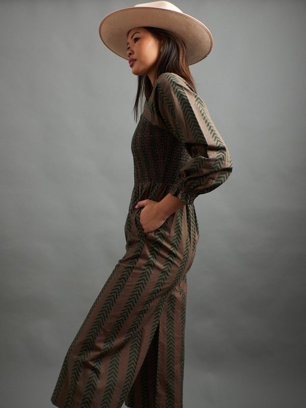 Theodora Jumpsuit - Chevron Fern Red - Image 2