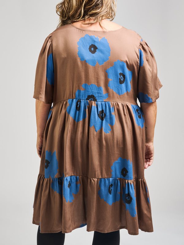 Adelaide Tiered Plus Size Mini Dress - Dark Oak - Image 4