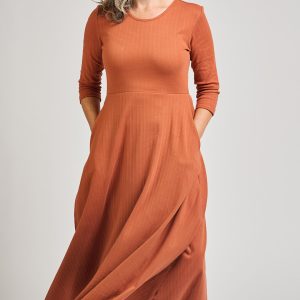 Mumbai Maxi Dress  - Sandstone Rib Knit - Image 1
