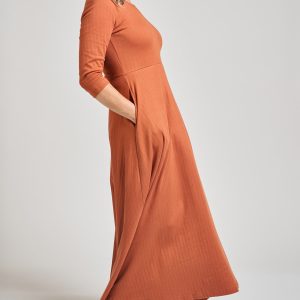 Mumbai Maxi Dress  - Sandstone Rib Knit - Image 2