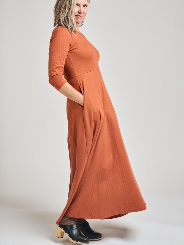 Mumbai Maxi Dress  - Sandstone Rib Knit - Image 2