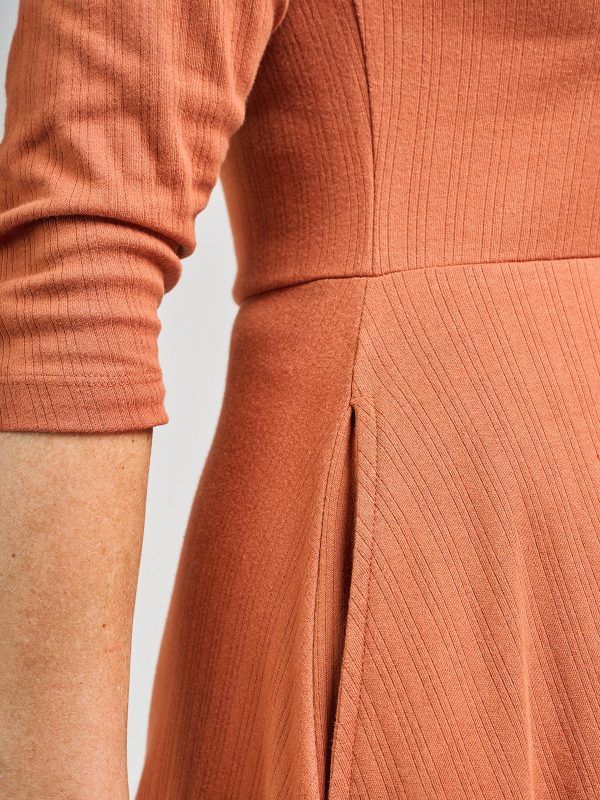 Mumbai Maxi Dress  - Sandstone Rib Knit - Image 3