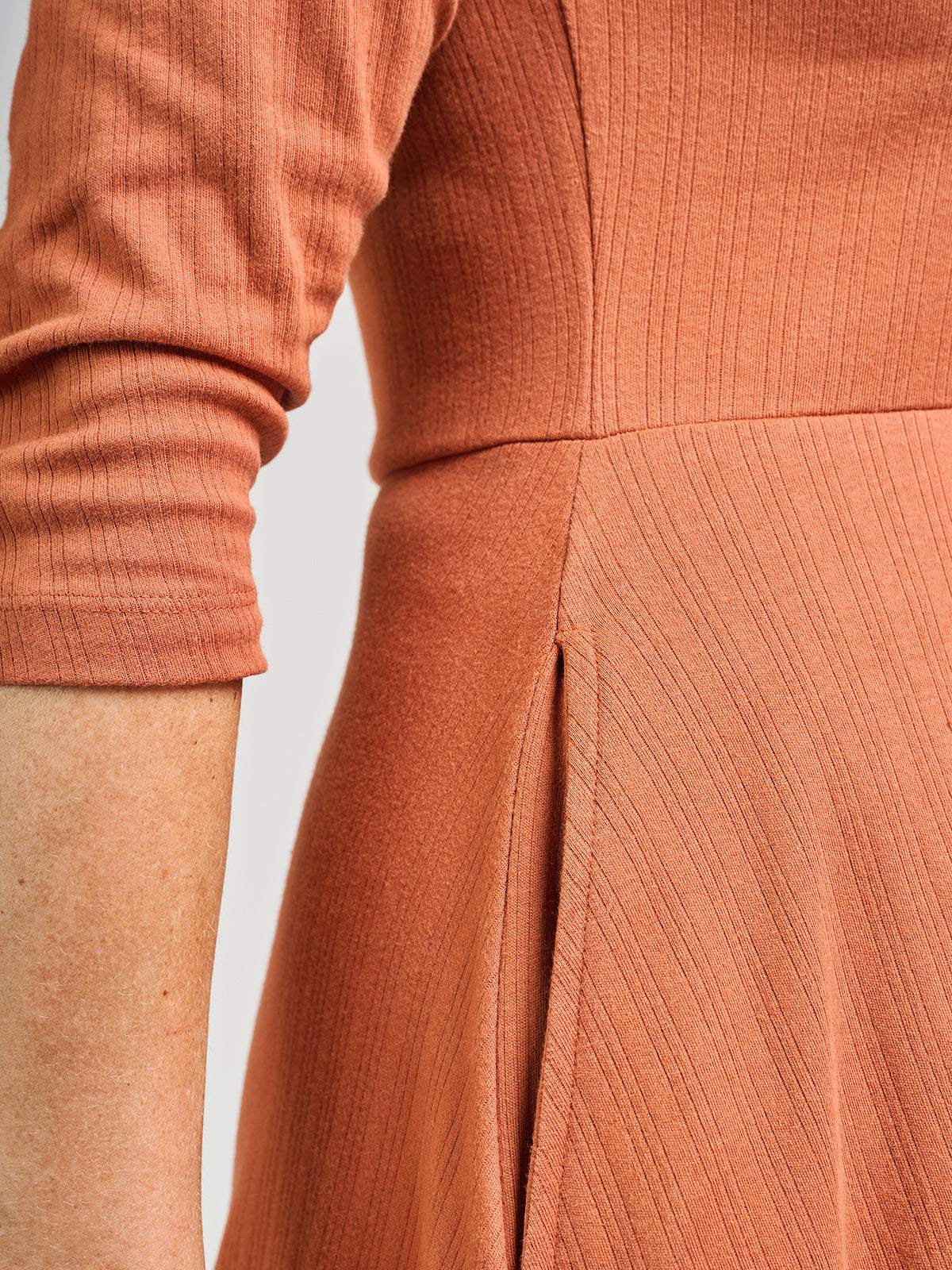 Mumbai Maxi Dress  - Sandstone Rib Knit - Image 3