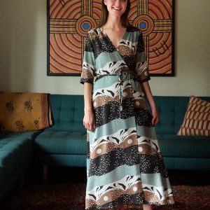 Aditi Wrap Dress - Mountain Stripe - Image 1