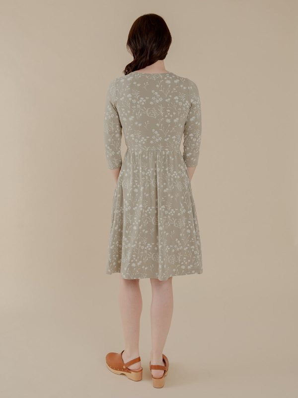 Callie 3/4 Sleeve Wrap Dress - Field Taupe - Image 3