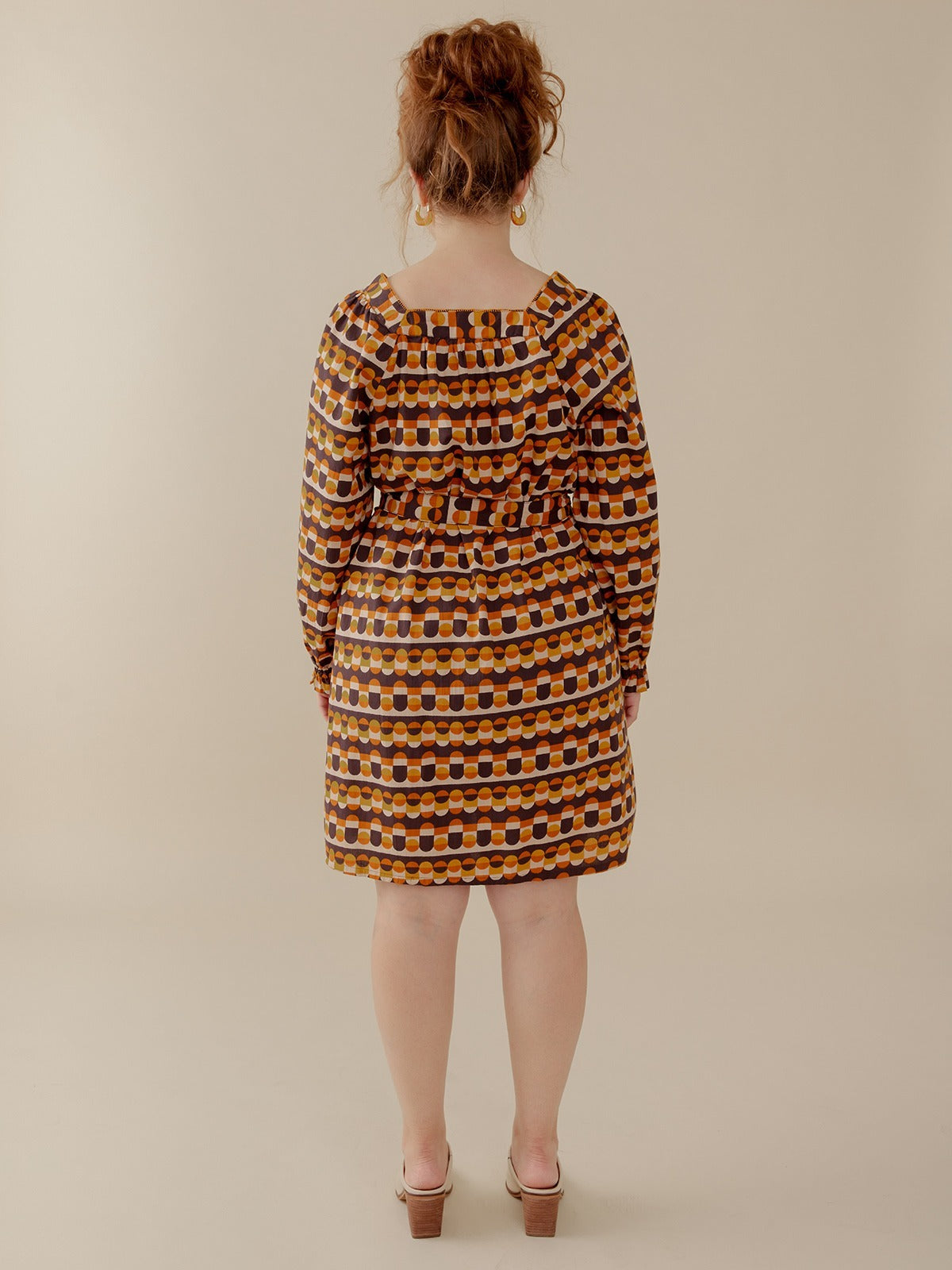 Alexis Long Sleeve Mini Dress - Circle Stripe Desert - Image 4