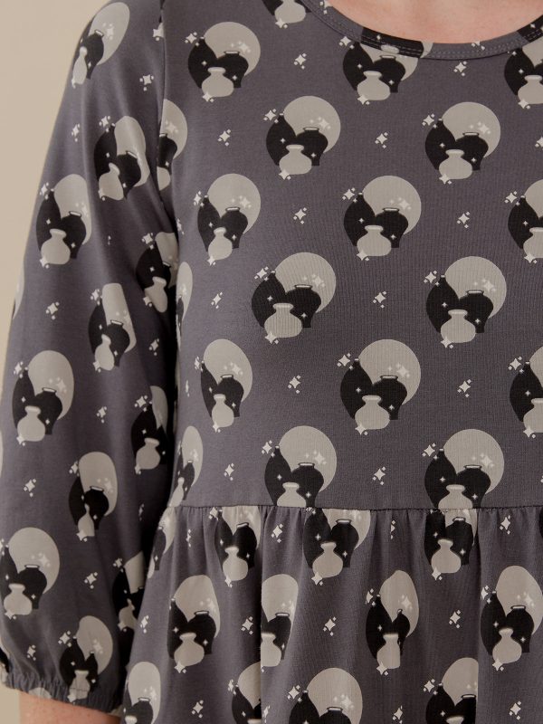 Bellini Long Sleeve Dress - Vase Cluster Graphite - Image 2