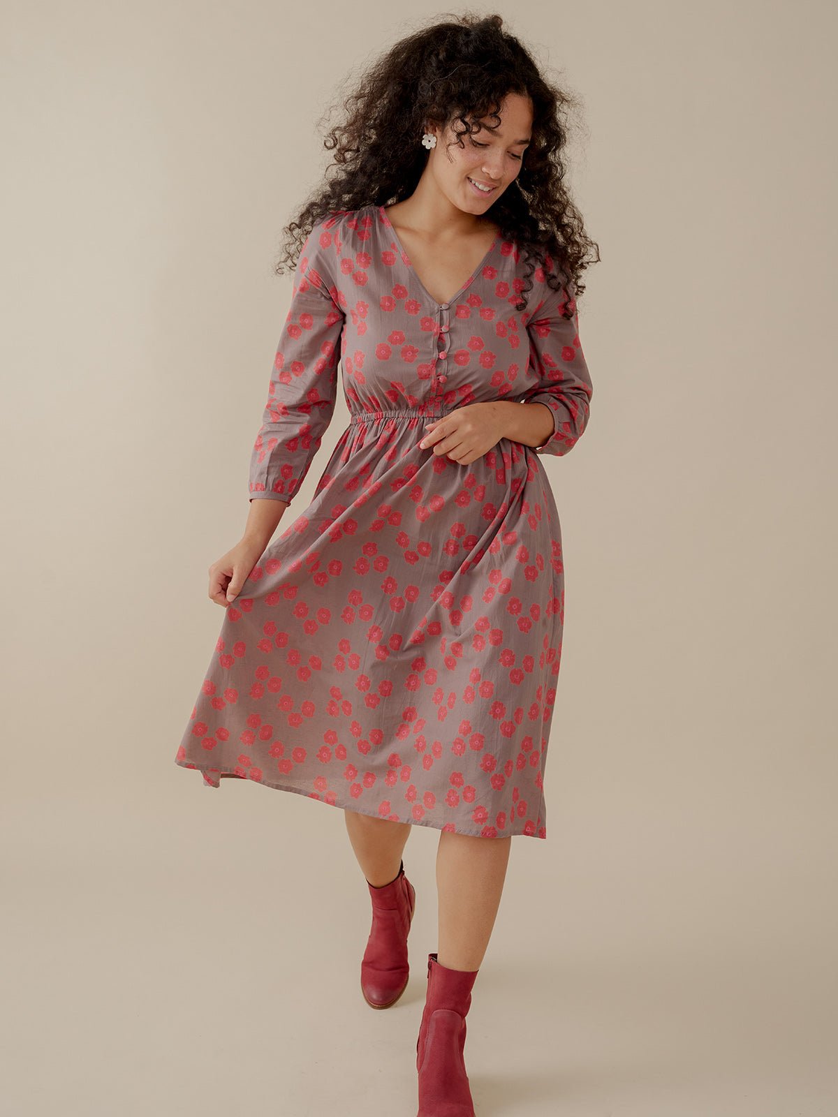 Mia Dress - Fuchsia Floral - Image 1