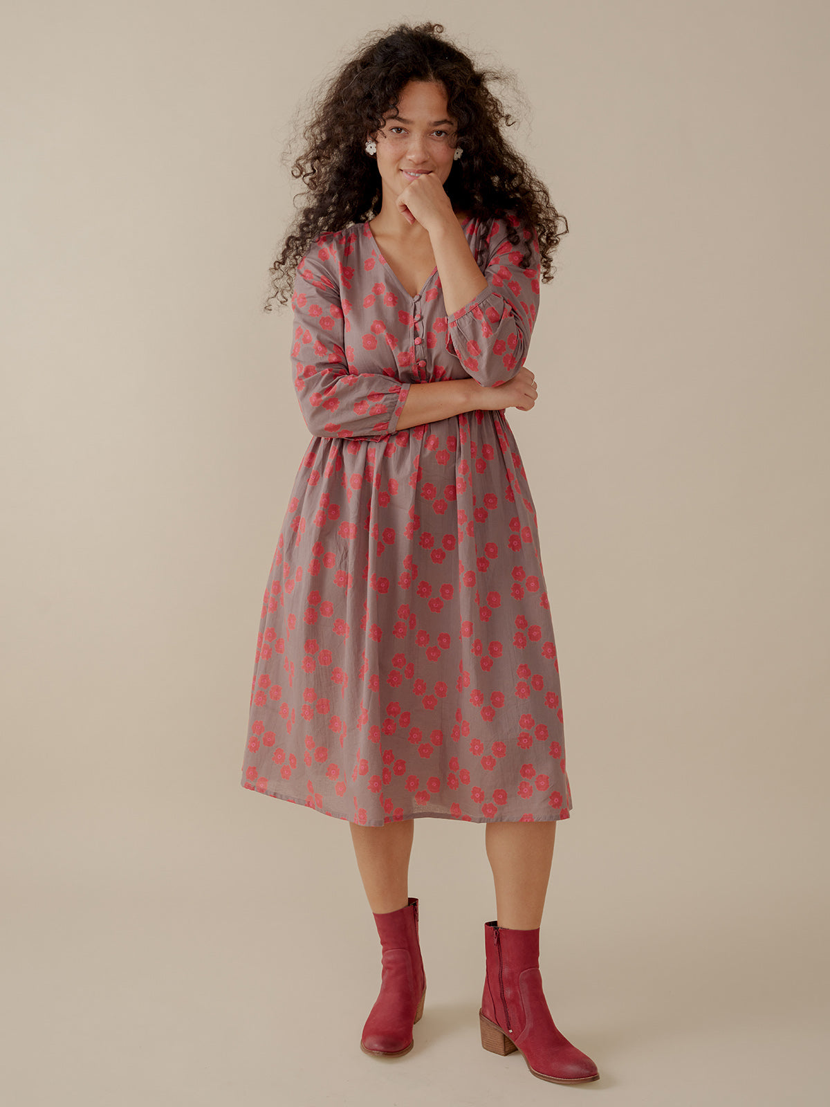 Mia Dress - Fuchsia Floral - Image 3