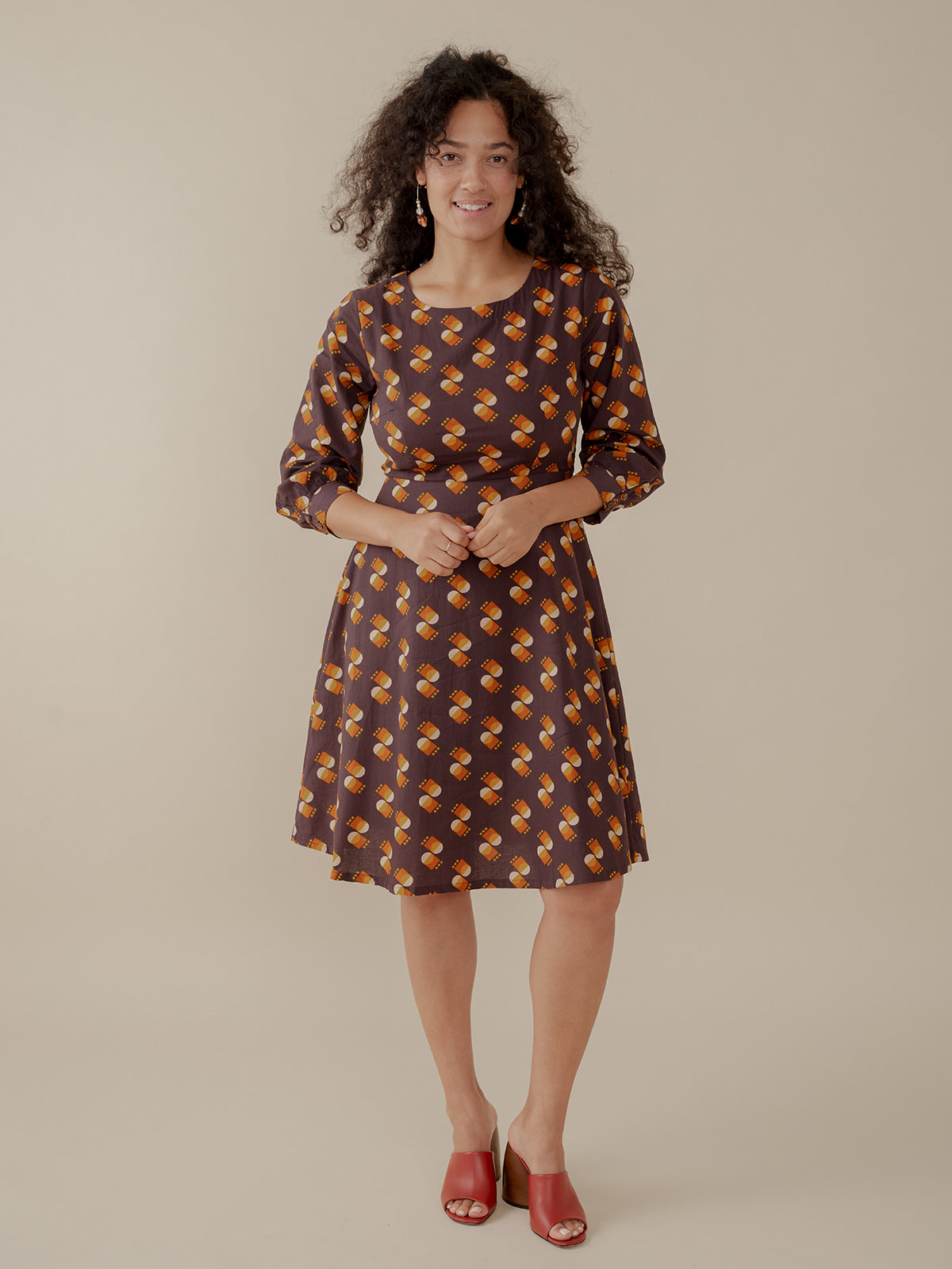 Marseille Long Sleeve Dress - Desert Shapes - Image 3