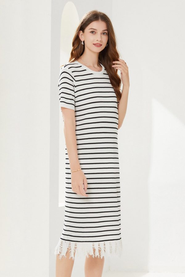 Breton Striped Fringe Dress - Image 4